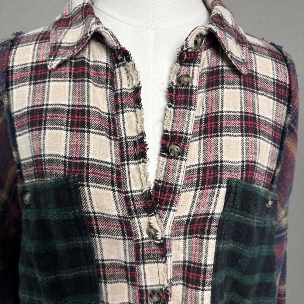 BDG Urban Outfitters Medium Patchwork Plaid Flannel Shirt (Oversized) - Picture 2 of 9
